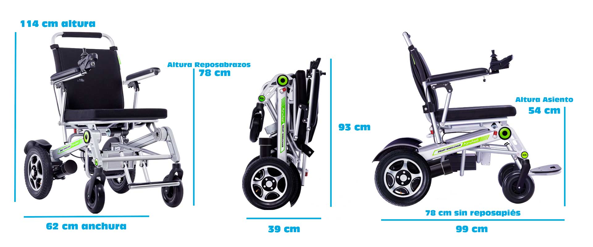 Medidas Silla de Ruedas Airwheel H3S