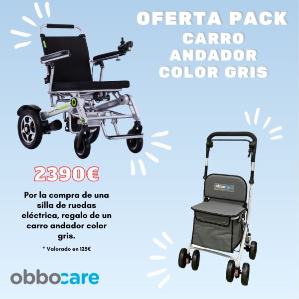 Silla eléctrica Airwheel H3T + Carrito Gris Obbocare REGALO